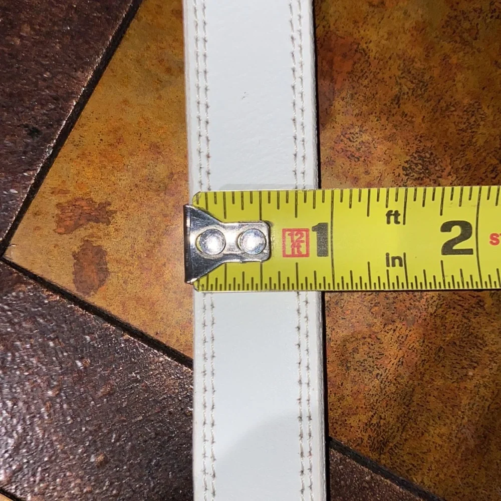 Nocona Leather Belt White With Silver Toned Buckle & Tip Dead Stock G 362…
